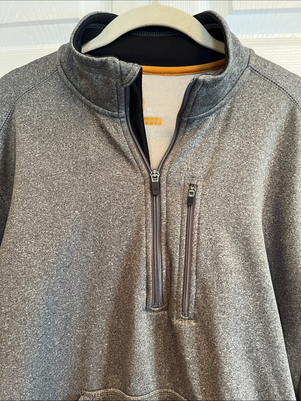 Carhartt Heather Gray Quarter-Zip Sweatshirt Hoodie - Picture 3 of 8